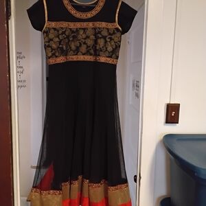 Elegant Black and Gold Women's Dress